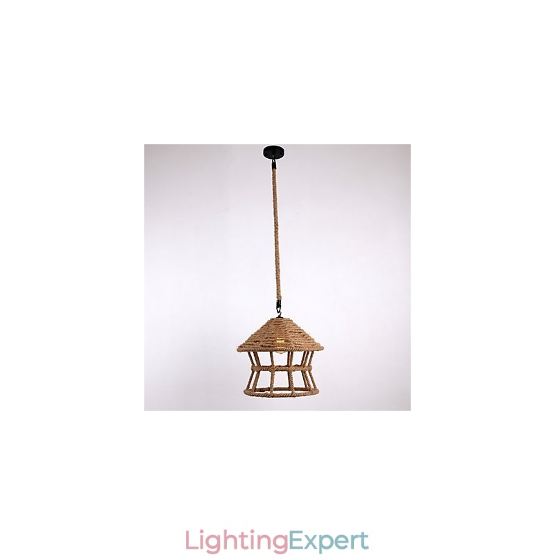 Rope 1 Light Pendant Light Contemporary Country