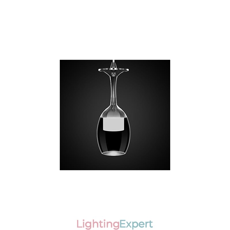 Modern Contemporary Chrome Metal Pendant Light