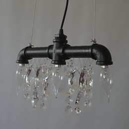 North American Style Creative 3 Light Pendant In Pipe Design