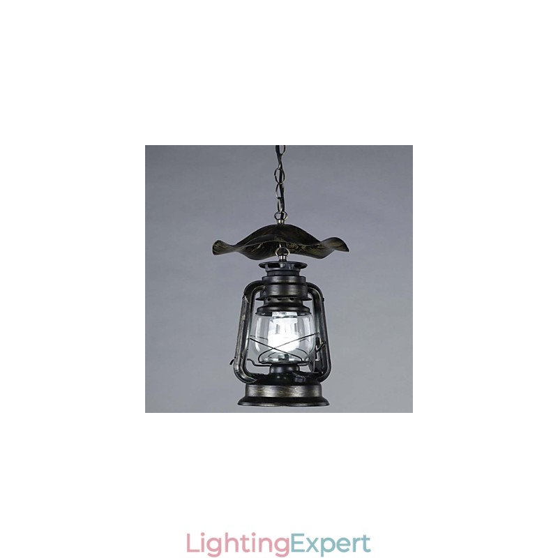 Vintage Brass Lantern Pendant Light with 1 Light