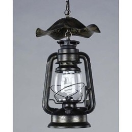 Vintage Brass Lantern Pendant Light with 1 Light