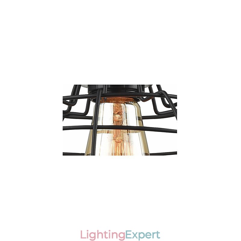 Edison Pendant Light Chandelier Wire Cage Hanging Ceiling Lampshade