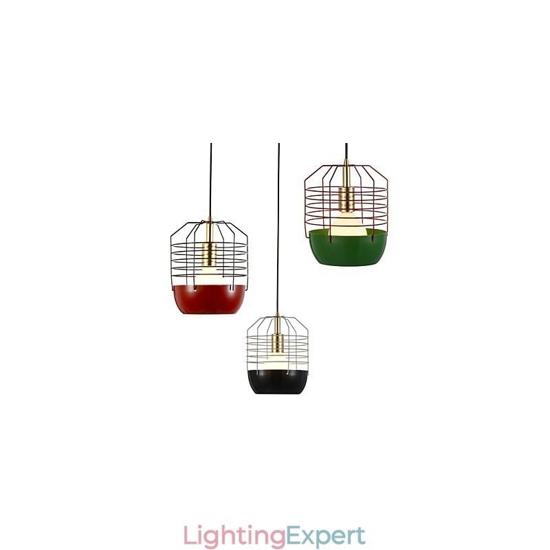 Mini Artistic Spider Web Pendant Lamp 1 Light Mordern Simplicity Finish Black White Green Red Carbon Steel Droplight