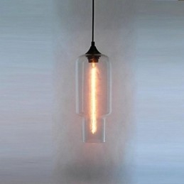 Modern Glass Pendant Light in Brown Bubble Design