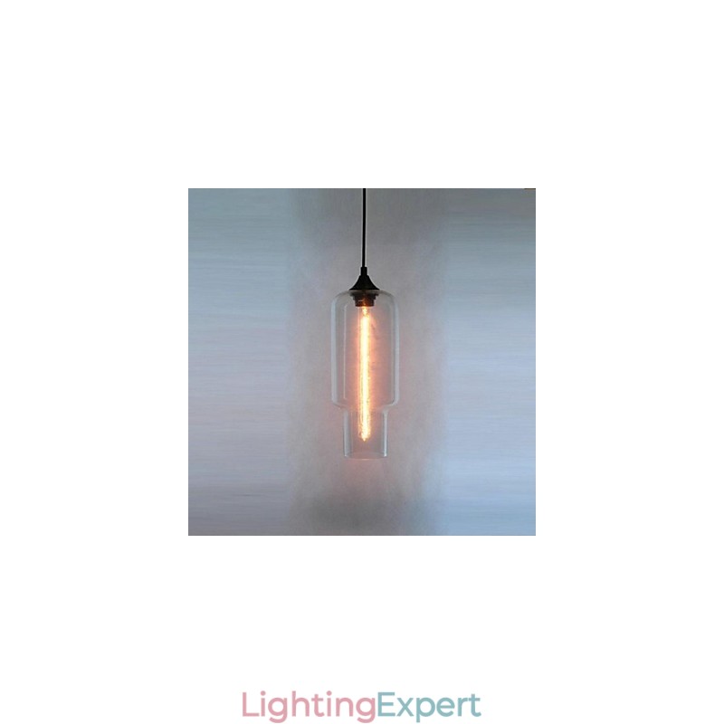 Modern Glass Pendant Light in Brown Bubble Design
