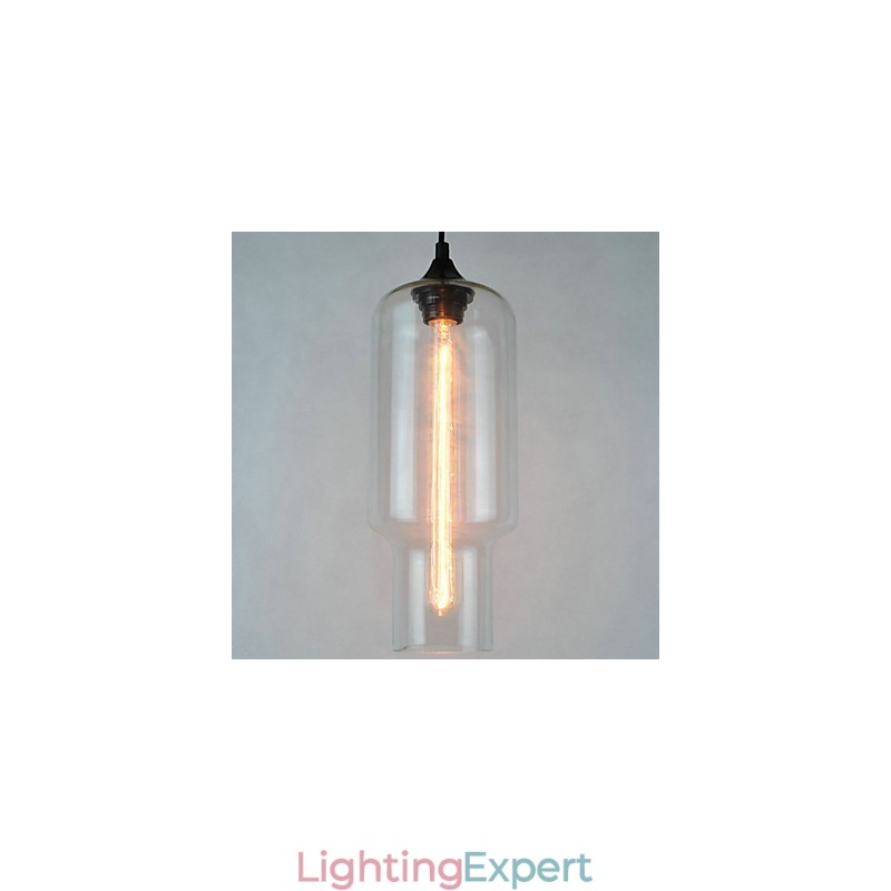 Modern Glass Pendant Light in Brown Bubble Design