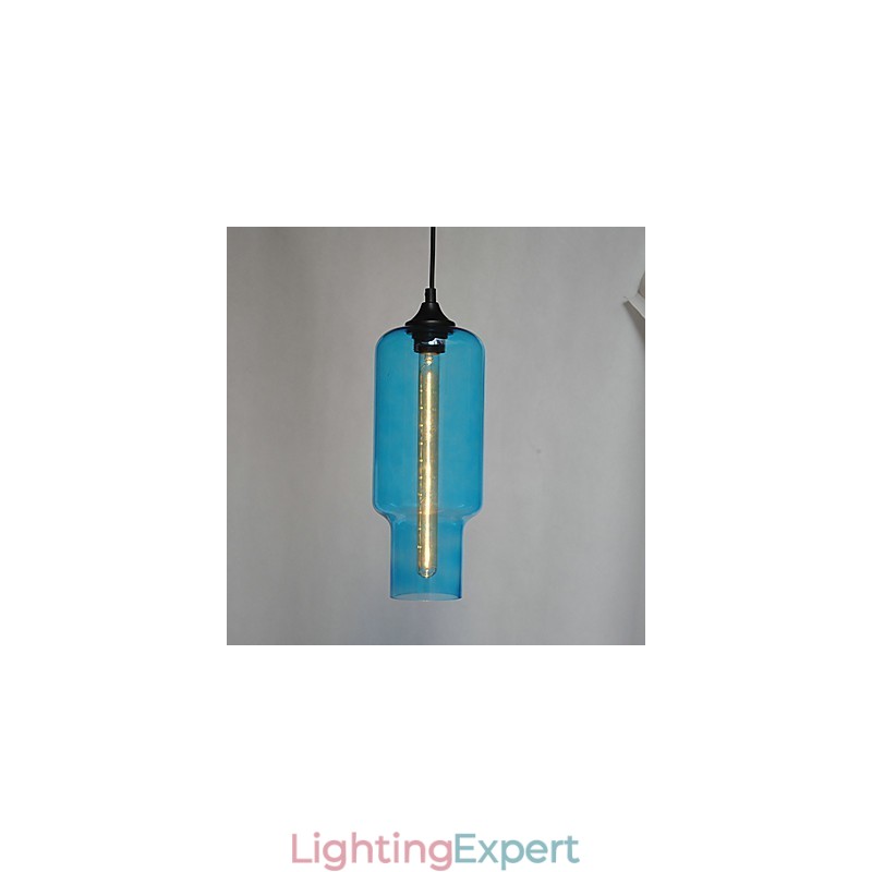 Modern Glass Pendant Light in Brown Bubble Design