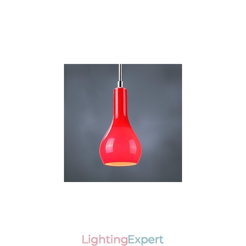 Modern Contemporary Mini Style Chrome Metal Pendant Light