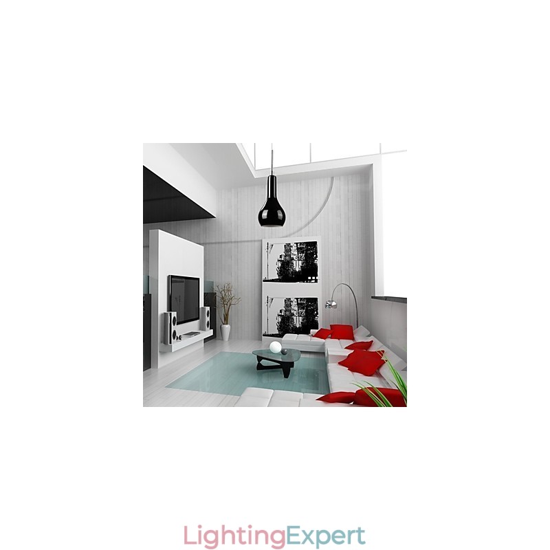 Modern Contemporary Mini Style Chrome Metal Pendant Light