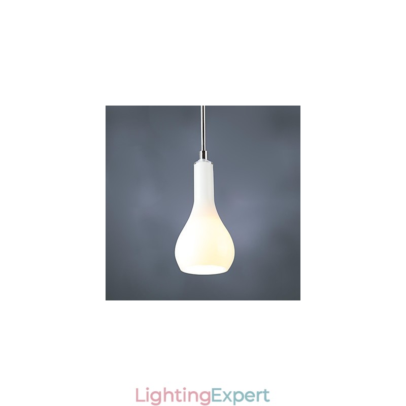 Modern Contemporary Mini Style Chrome Metal Pendant Light