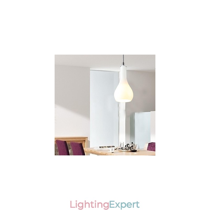 Modern Contemporary Mini Style Chrome Metal Pendant Light