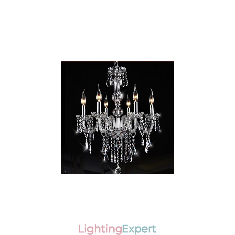 6 Arms Vintage Luxury Lighting K9 Crystal Chandelier Ceiling Pendant Light