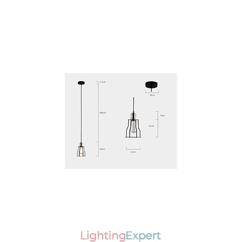 American industrial vintage cafe buffet ideas wrought iron cage Pendant Light Sitting
