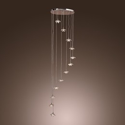 Modern Contemporary Crystal Mini Style Chrome Metal Pendant Light