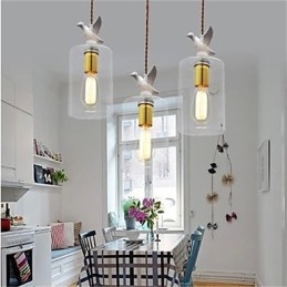 Creative bird Glass Chandelier Pendant Light with Glass Shade