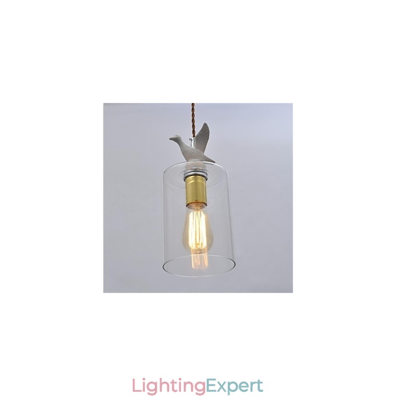 Creative bird Glass Chandelier Pendant Light with Glass Shade