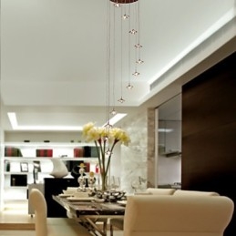 Modern Contemporary Crystal Mini Style Chrome Metal Pendant Light