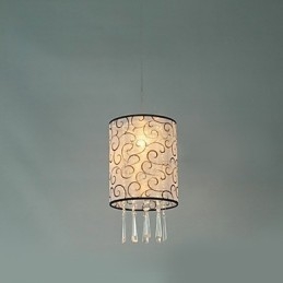 Modern Contemporary Drum Crystal Mini Style Electroplated Pendant Light