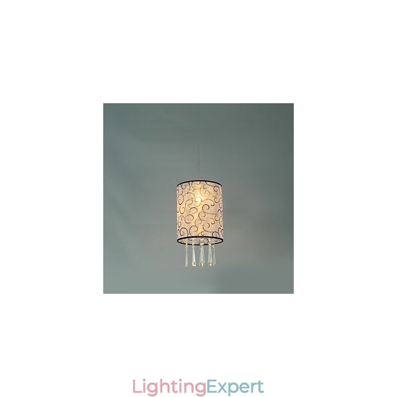 Modern Contemporary Drum Crystal Mini Style Electroplated Pendant Light