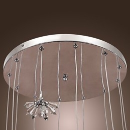 Modern Contemporary Crystal Mini Style Chrome Metal Pendant Light