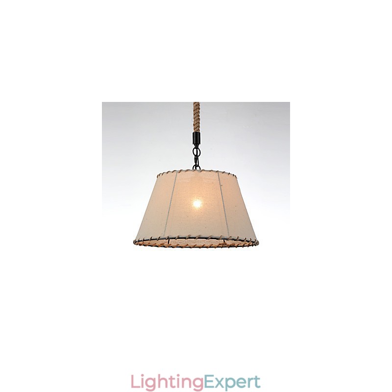 1 Lights Pendant Lamps Vintage Style Industry Style Yellow Cloth & Metals Drop Light