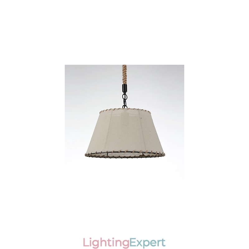 1 Lights Pendant Lamps Vintage Style Industry Style Yellow Cloth & Metals Drop Light