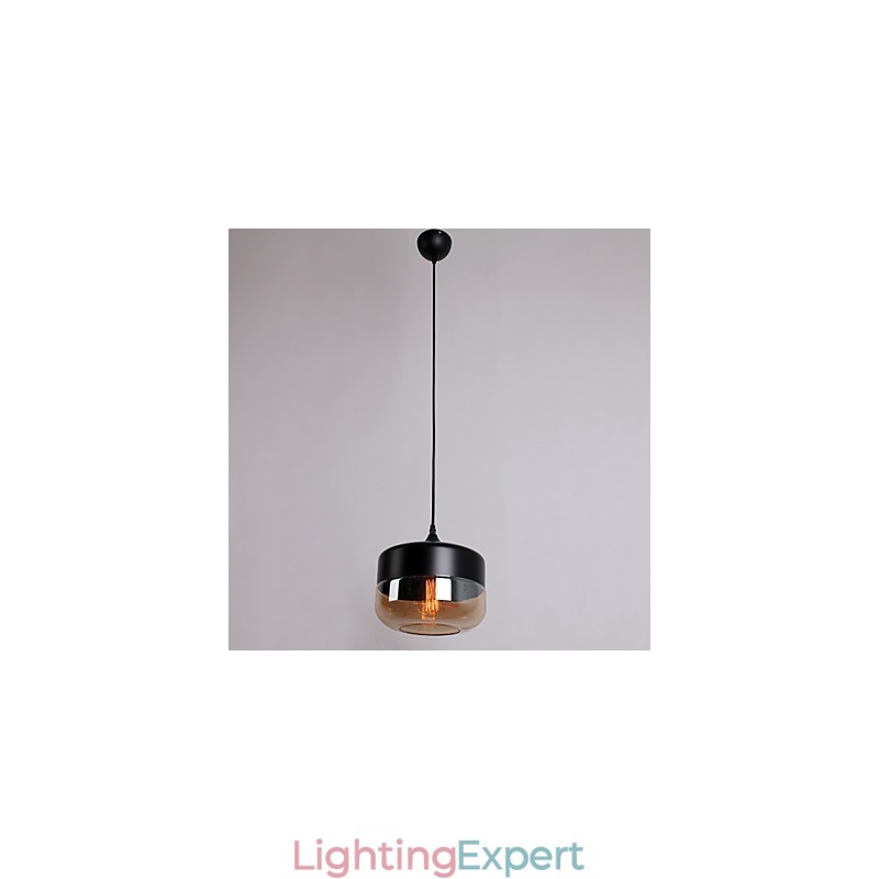 Retro Plating Glass 1 Light Painting Pendant