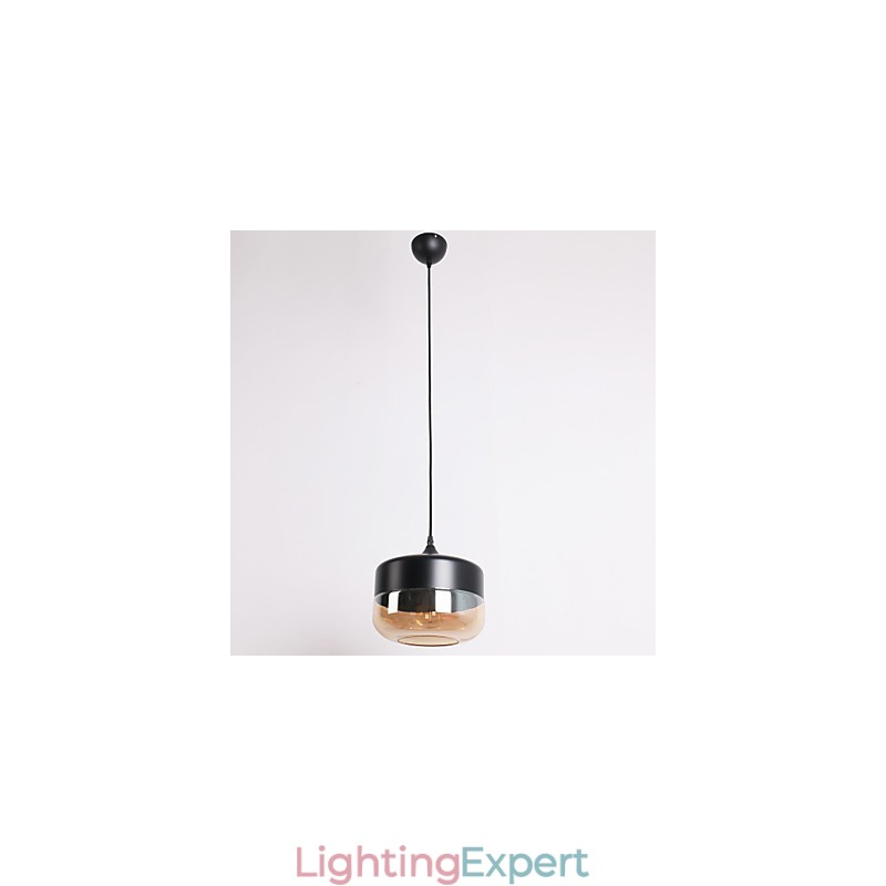 Retro Plating Glass 1 Light Painting Pendant