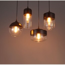The Nordic Creative Stair Shop'S Art Wrought Iron Glass Chandelier Lamp