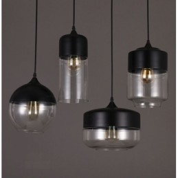 The Nordic Creative Stair Shop'S Art Wrought Iron Glass Chandelier Lamp