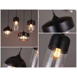 The Nordic Creative Stair Shop'S Art Wrought Iron Glass Chandelier Lamp