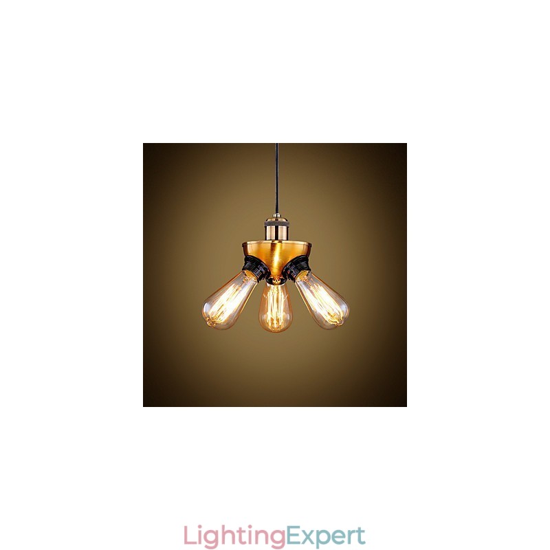 American Country Industrial Copper Head Three Feet Droplight Lamp
