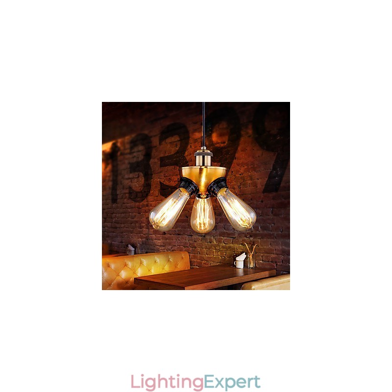 American Country Industrial Copper Head Three Feet Droplight Lamp