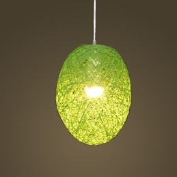 Modern Rural Cany Art Woven Rattan Single Head Droplight Lamp