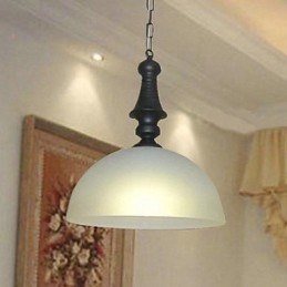 Traditional Classic Bowl Mini Style Painting Metal Pendant Light