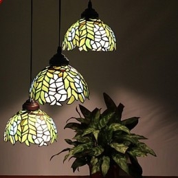 European Rural Creative Arts Stained Glass Chandelier Restoring Ancient Ways Lamp Light
