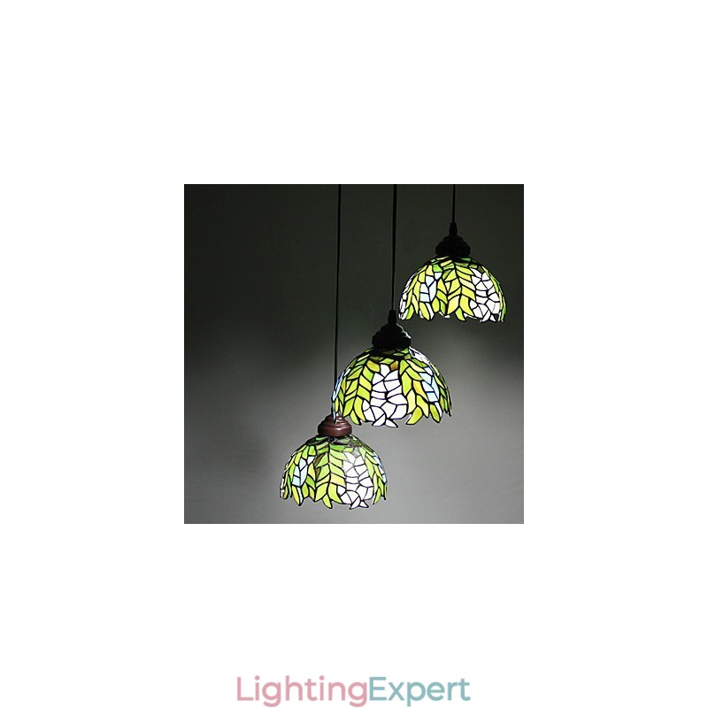 European Rural Creative Arts Stained Glass Chandelier Restoring Ancient Ways Lamp Light