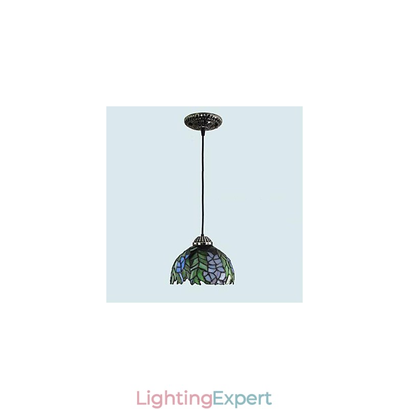 European Rural Creative Arts Stained Glass Chandelier Restoring Ancient Ways Lamp Light