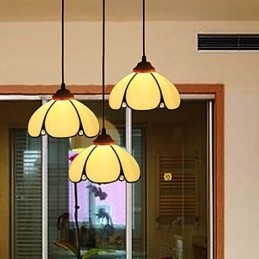 European Rural Creative Arts Stained Glass Chandelier Restoring Ancient Ways Lamp Light