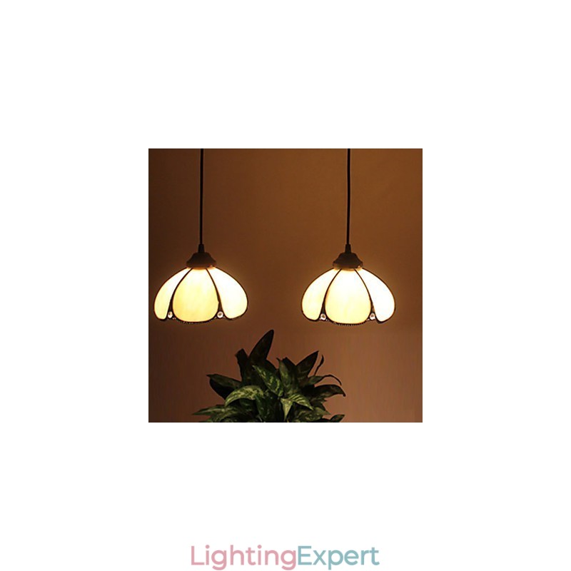 European Rural Creative Arts Stained Glass Chandelier Restoring Ancient Ways Lamp Light