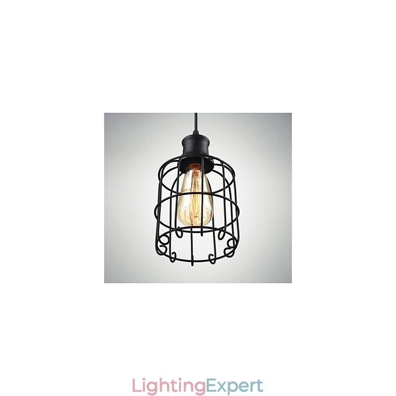 Edison Vintage Light Pendant Lamp Fixture Chandelier Cage Lampshade