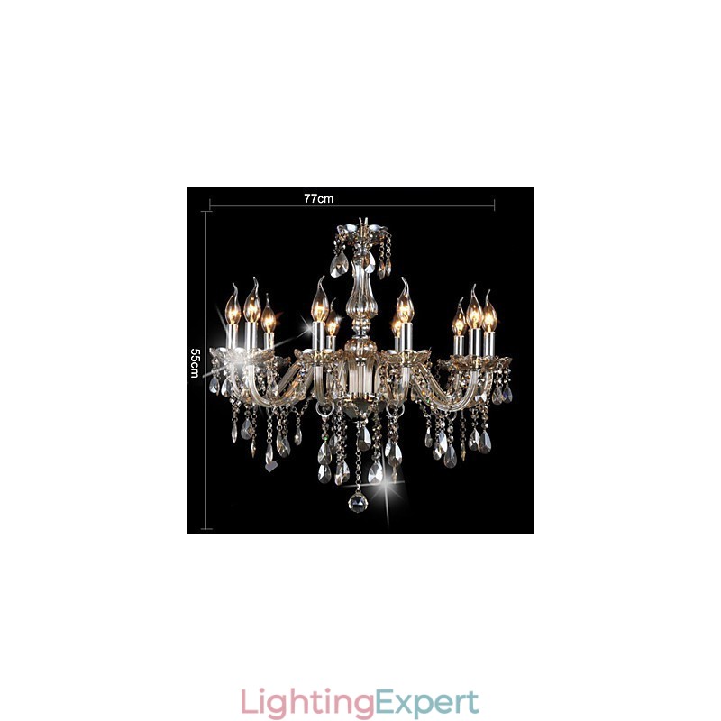 10 Lights Luxury Crystal Chandelier Cognac Color K9 Crystal Chandelier