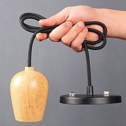 Country Mini Style Others Wood Bamboo Pendant Light Garage