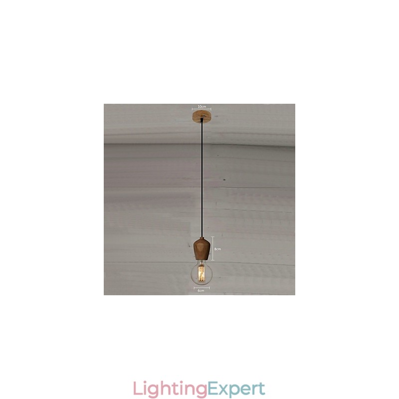 Country Mini Style Others Wood Bamboo Pendant Light Garage