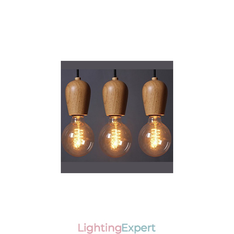 Country Mini Style Others Wood Bamboo Pendant Light Garage