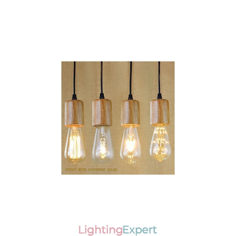 Pendant Lights Traditional Classic Vintage Retro Country Garage Wood Bamboo