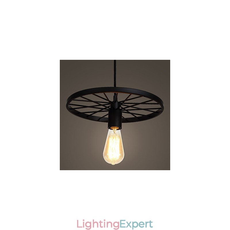 Loft Retro Pendant Lamps American country wrought iron Chandelier industrial style wheel