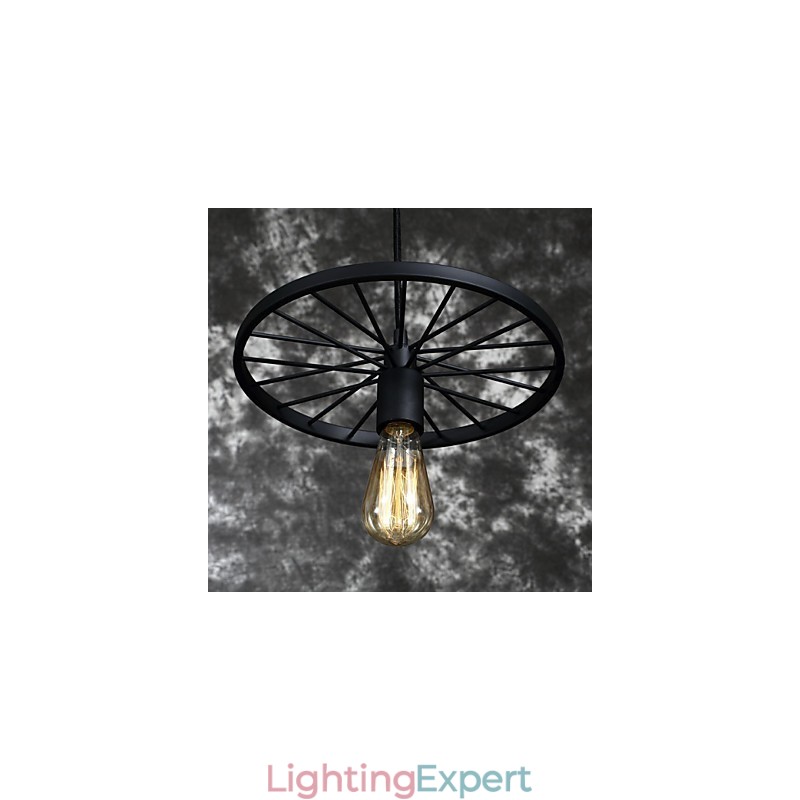 Loft Retro Pendant Lamps American country wrought iron Chandelier industrial style wheel