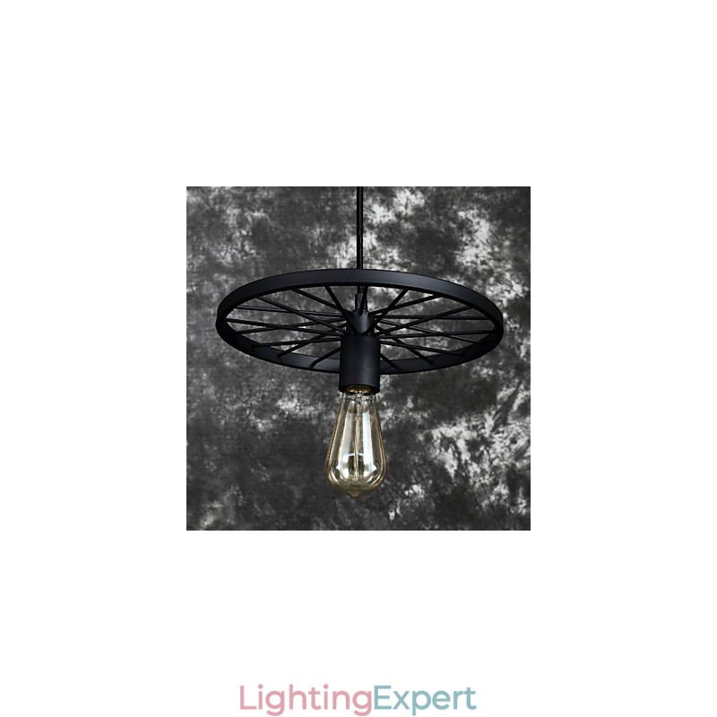 Loft Retro Pendant Lamps American country wrought iron Chandelier industrial style wheel