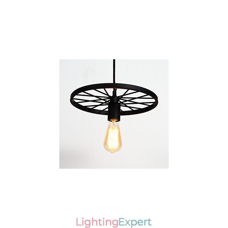 Loft Retro Pendant Lamps American country wrought iron Chandelier industrial style wheel